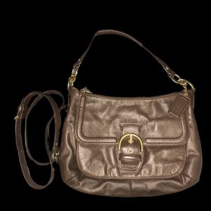 COACH CAMPBELL LEATHER SMALL Crossbody F24687 Mahogany Brown